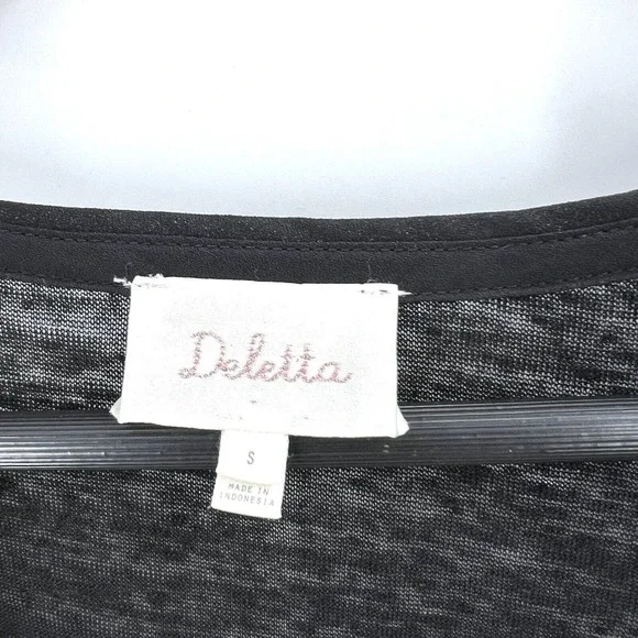 Anthropologie Deletta Black Linen Cap Sleeve Long Tunic Top - Picture 5 of 6